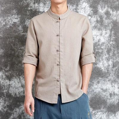 Традиционная китайская одежда Восточная мужская одежда tangsuit Китайская традиционная рубашка традиционная китайская одежда для мужчин CC237 - Цвет: 7