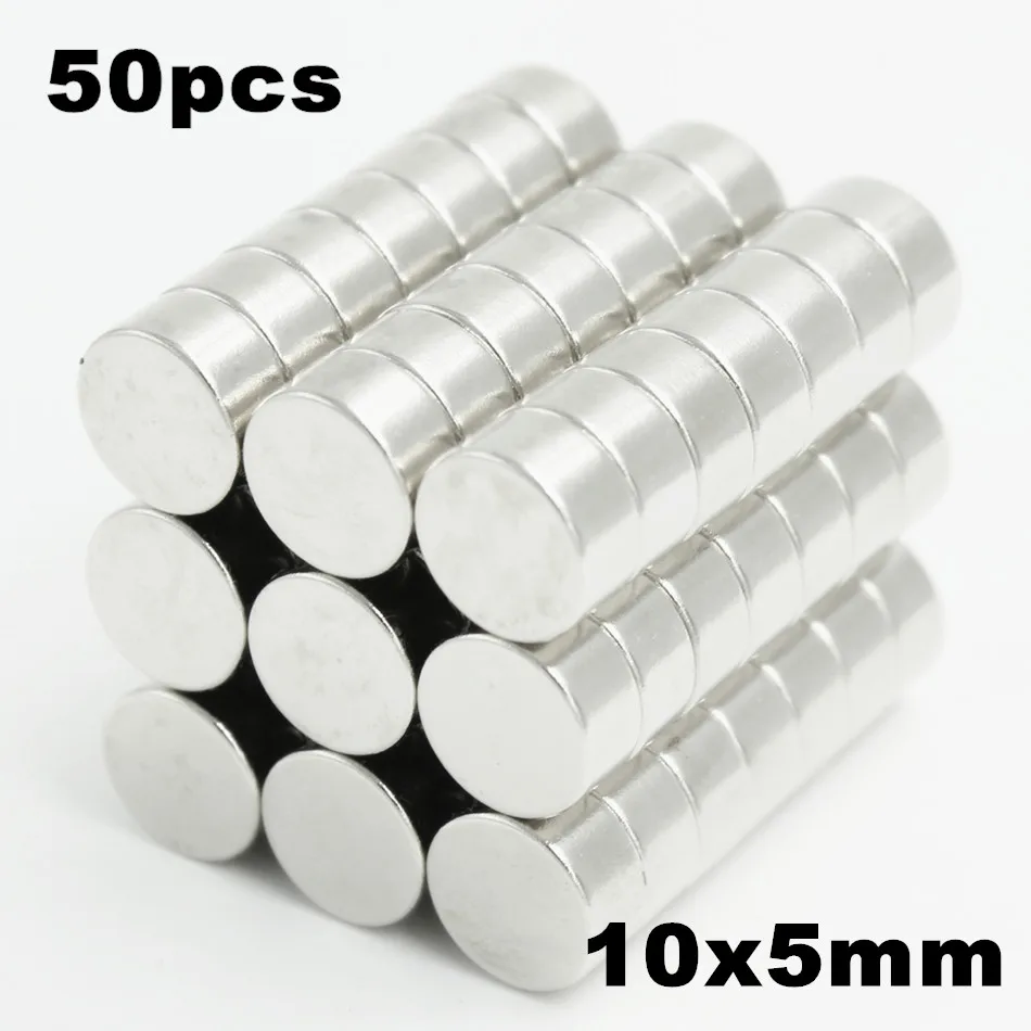 50pcs 10x5mm Super Powerful Strong Bulk Small Round NdFeB Neodymium