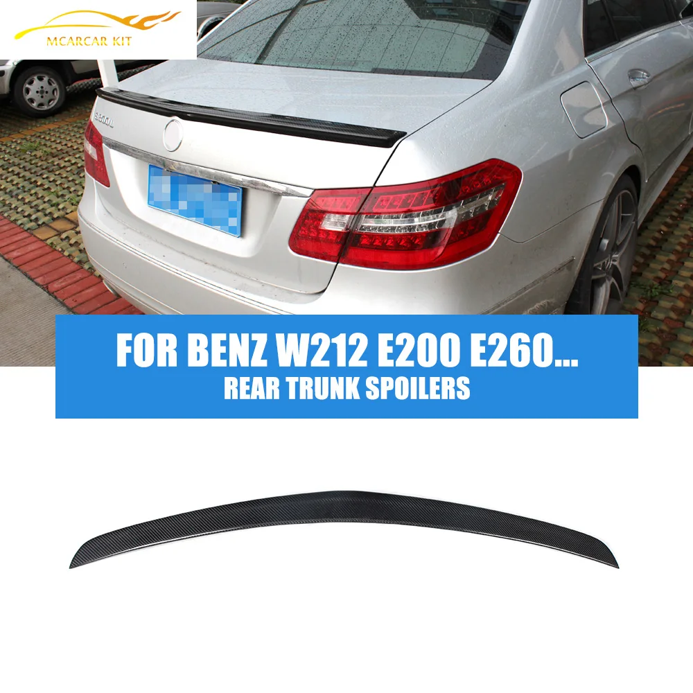 W212 Carbon Fiber Rear trunk Spoiler for BENZ W212 E200 E260 E300 E63 2010-2013 Trunk Trim Sticker Boot Wing