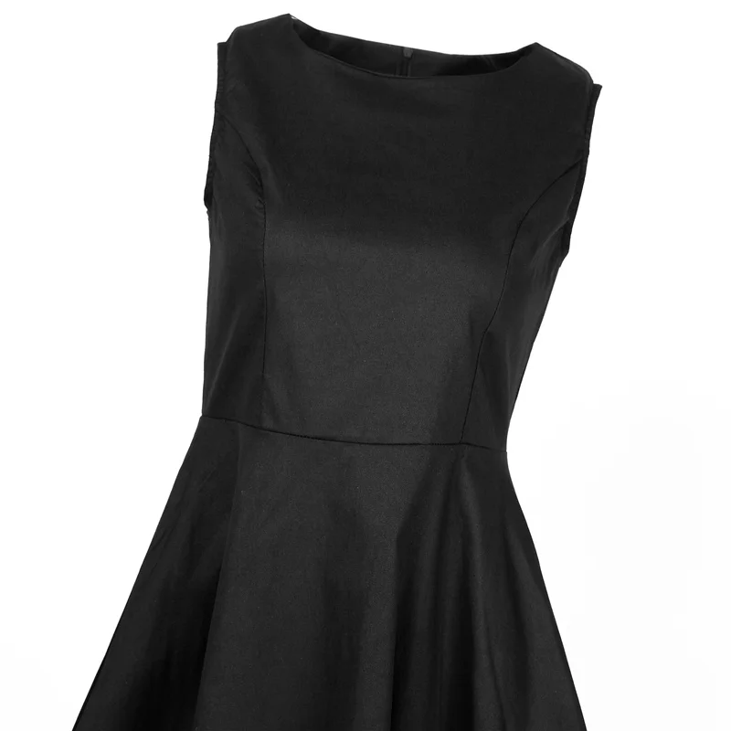 Kostlish 2017 New Summer Dress Women Floral Print Audrey Hepburn 50s 60s A-Line Vintage Dress Sleeveless Party Dresses Plus Size (131)