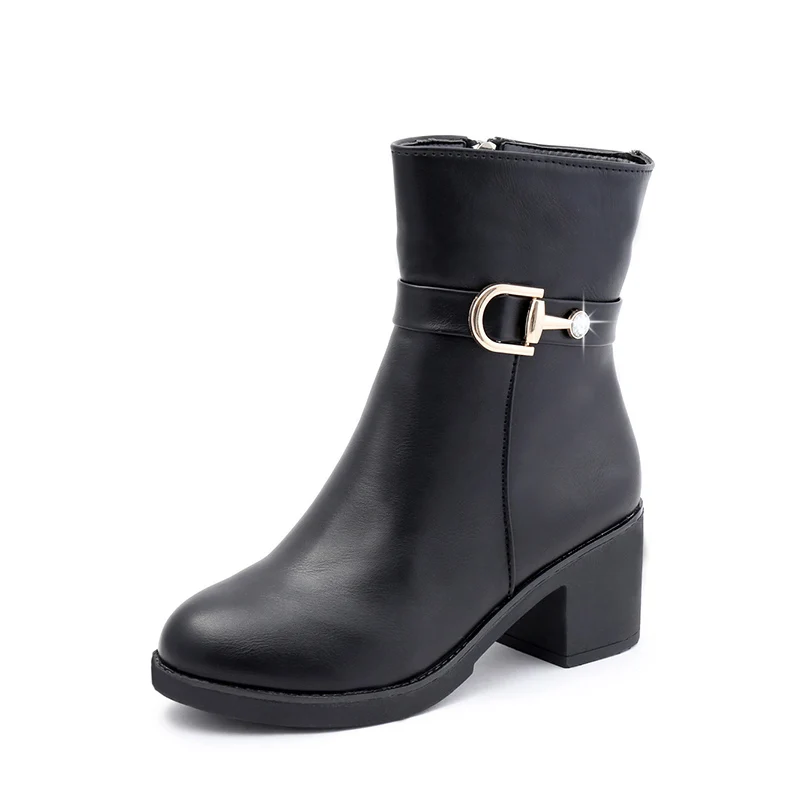 

Women Boots Warm Autumn Winter Boots Female Fashion Women British Ankle Boots for Women Thick-soled Square Heel Martin Boots