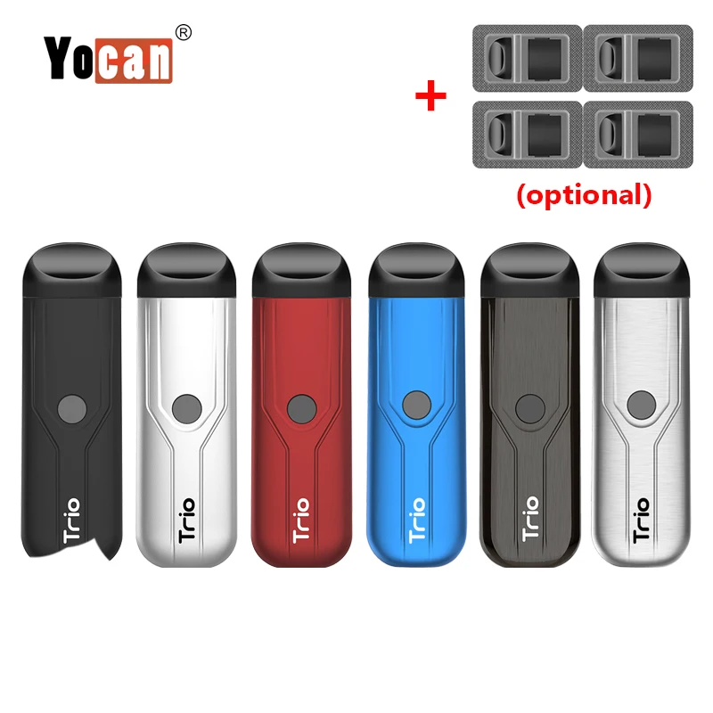 Yocan Trio 3 в 1 комплект 1,0 мл Vape Pod с 500 мАч батарея для КБР сок воск испаритель электронная сигарета трио vape ручка