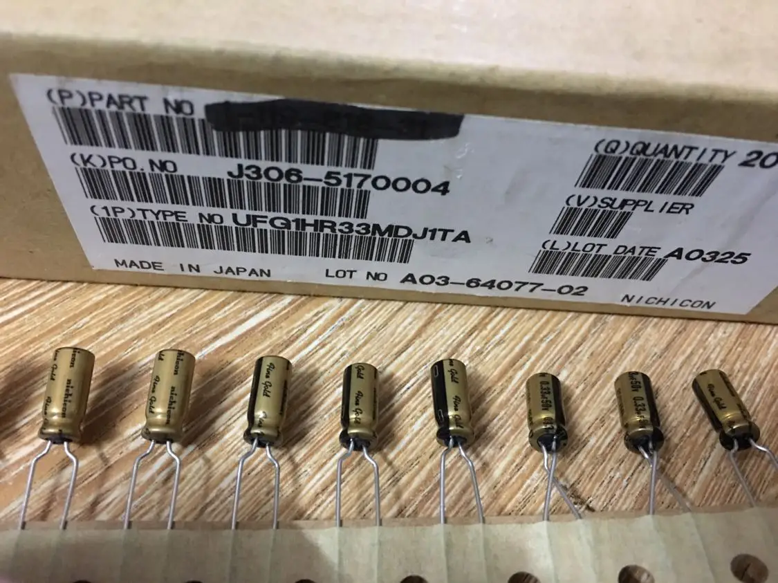 20 шт./50 шт. Nichicon fine gold FG 50v0.33UF электролитические конденсаторы аудио супер