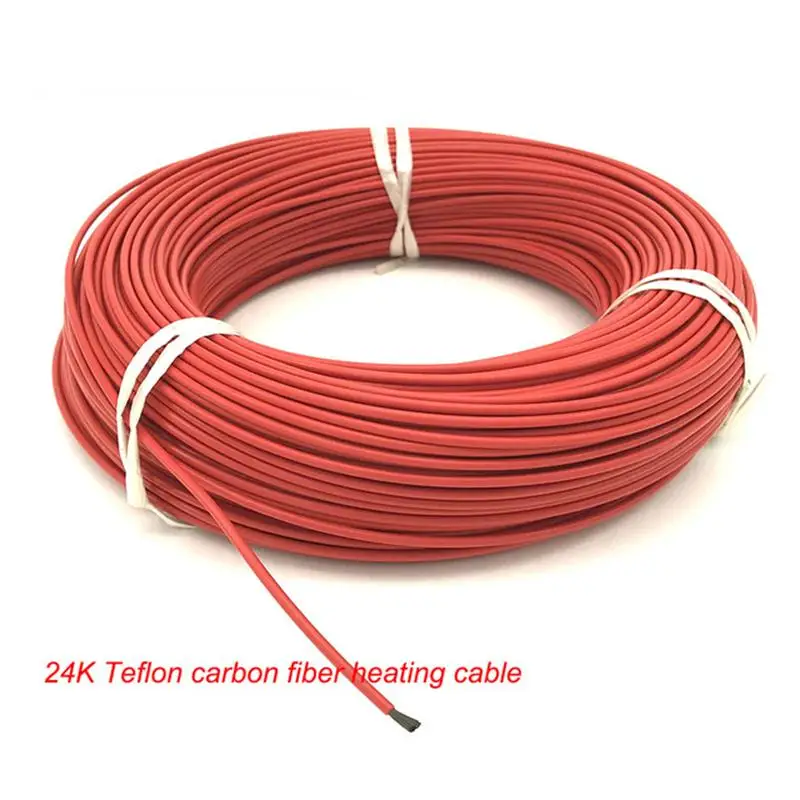 

100m 24K New Infrare Carbon Fiber Insulated Teflon Heating Cable/Wire of 2.3mm PTFE 17Ohm usually used in warming floor,etc.