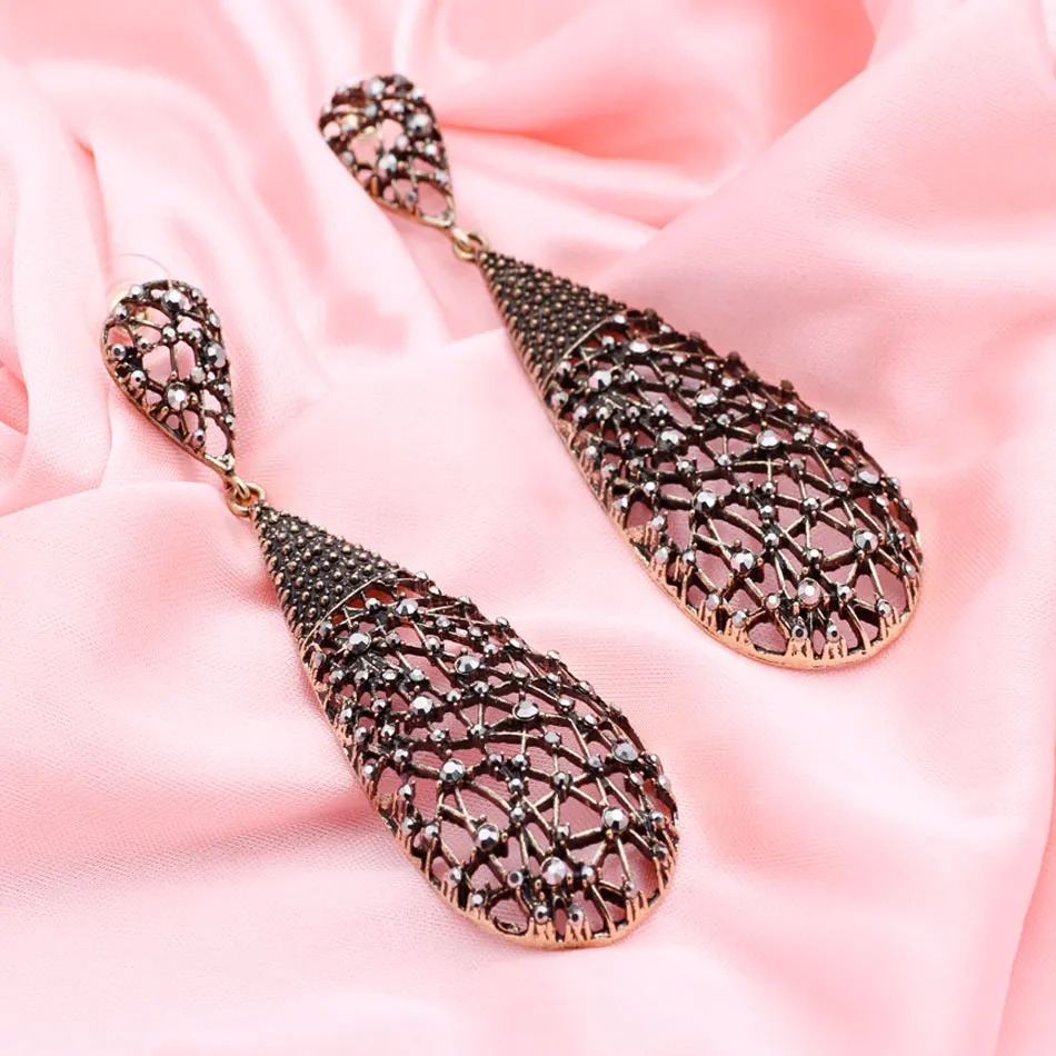 Bohemia Hollow Net Water Drop Dangle Earrings Antique Bronze Jewelry For  Women Spring Casual Clothing Accessories 2018 New Gift - AliExpress