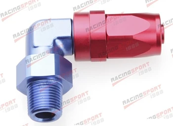 

-6 AN6 AN -6 to 1/4" NPT 90 Degree Swivel Hose End Fitting Adaptor SHD-90D6-1/4