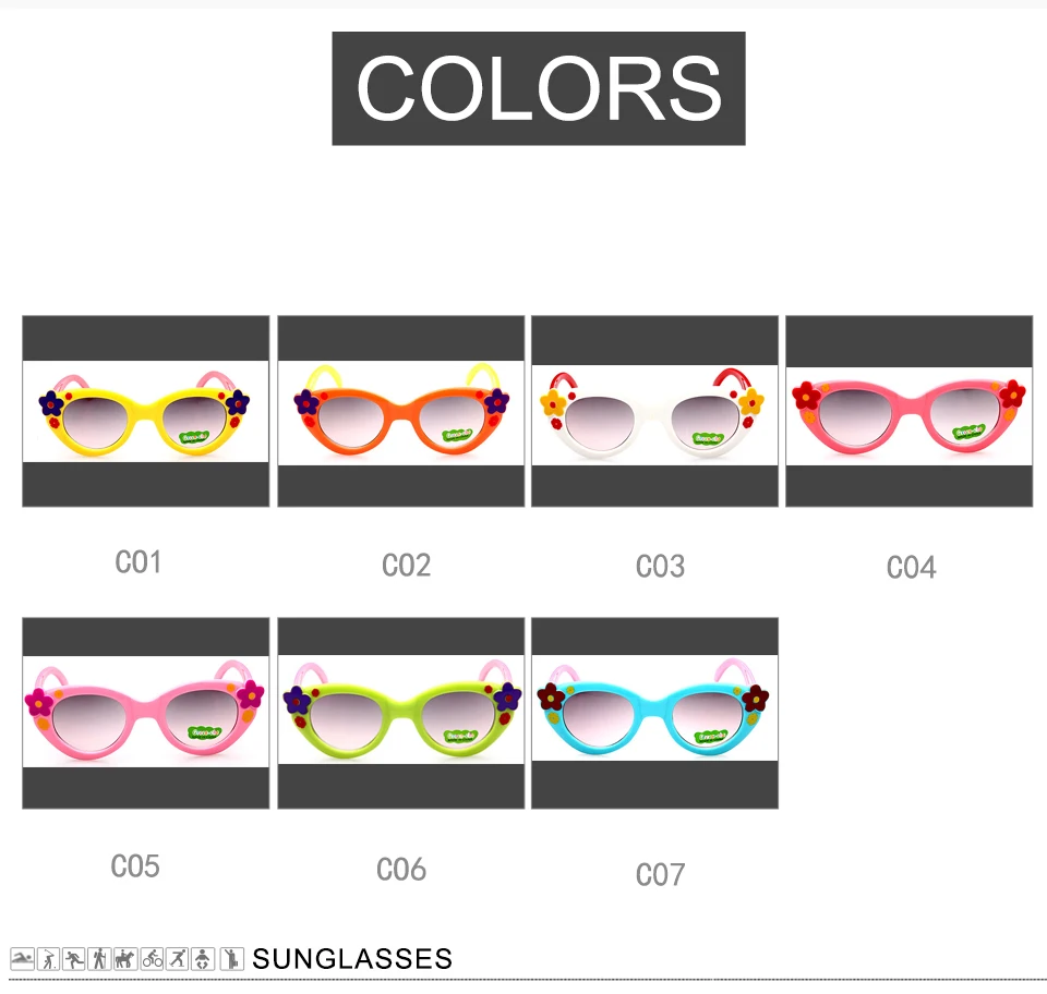 JAXIN мода цветы очки детские персонализированные милые детские солнцезащитные очки девушка мультфильм цвет очки UV400 ребенок любимый Óculos