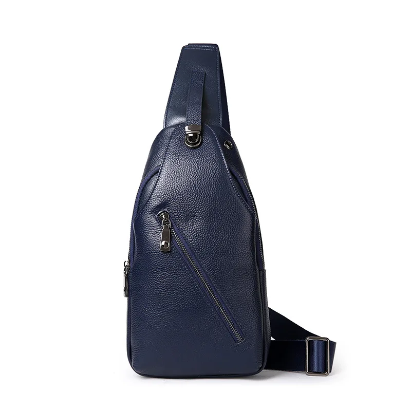 

Free Shipping Leisure Cow Leather Chest Bag, 2018 New Brand Men Genuine Leather Shoulder Bag