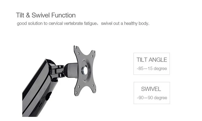 Настольный полный движения газовая пружина для двух мониторов крепление Дисплей Подставка для 1"~ 27" монитор и 1"~ 15,6" Ноутбук Max Suppprt 5 кг на руку