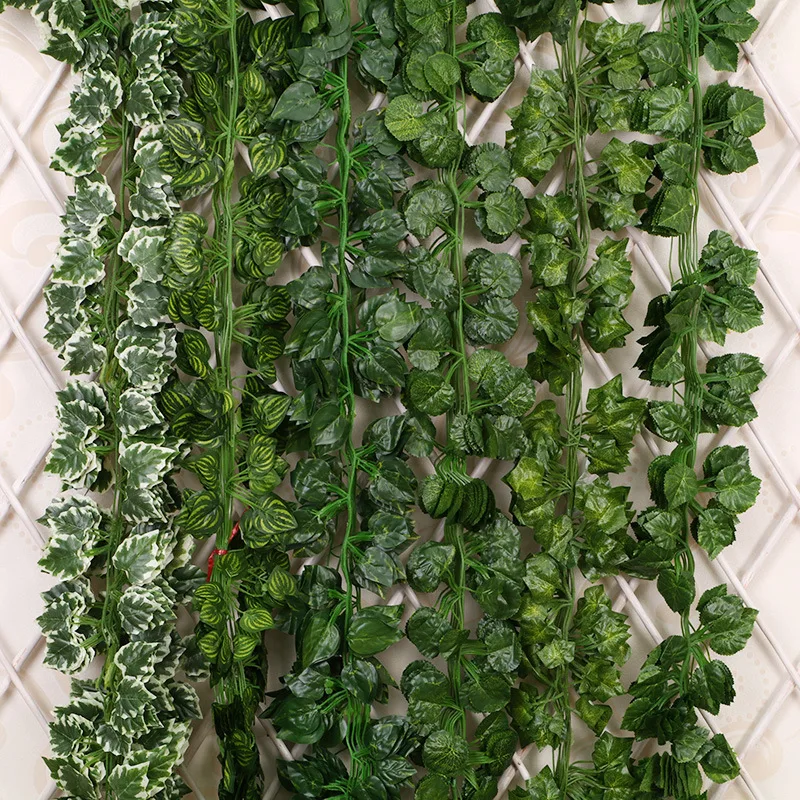 

Simulation Rattan Leaves Green Radish Creeper Ivy Garden Ceiling Decoration Plastic Fake Flower Green Leaf Vine