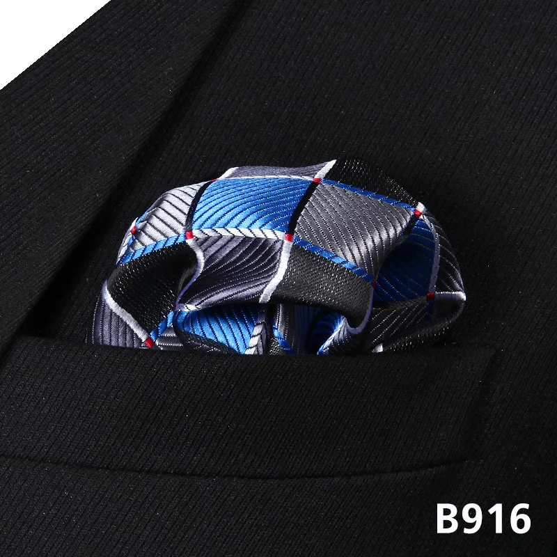 Горошек проверьте мужчин Silk Pocket Square Hanky Свадьба платок# B9 платок классический свадьбу - Цвет: B916