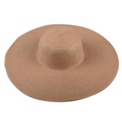 Пляжные шляпы с большими полями, летняя соломенная складная шляпа, шляпа от солнца, летние шляпы от солнца для женщин, соломенная шляпа от солнца с большими полями, складная пляжная шляпа Gi - Color: Khaki