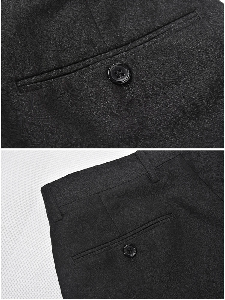 Цветочные костюмы для мужчин Slim Fit Свадебный костюм для жениха шаль воротник смокинг куртка брюки Роскошные Выпускные вечерние сценический костюм