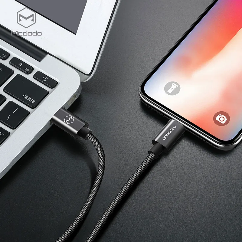 Cable MCDODO USB C PD USB-C a 8 pines Cable de carga rápida para iPhone X 8 8 Plus Cable de datos para iPhone Cable de carga rápida