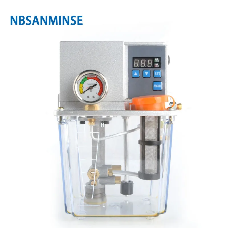 

NBSANMINSE SDX2-22C Thin Oil Lubrication Pump Gear 2 liter 3 Liter 2 Mpa with single / Double digital display For CNC Machine