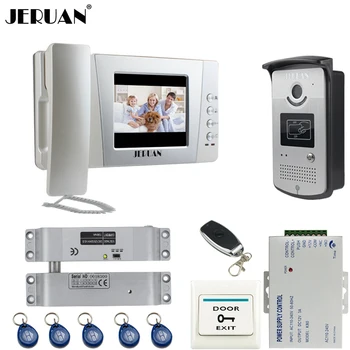 

JERUAN Home wired 4.3`` LCD color screen Video Door Phone intercom System Kit +700TVL RFID Waterproof IR Night vision Camera