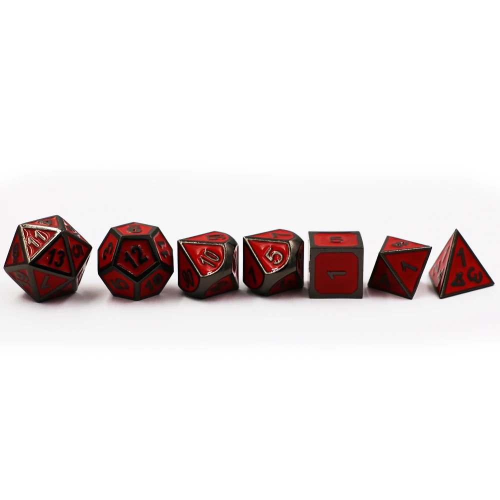 Preto e Vermelho Digital Jogo DND Dice Set dados poliédricos