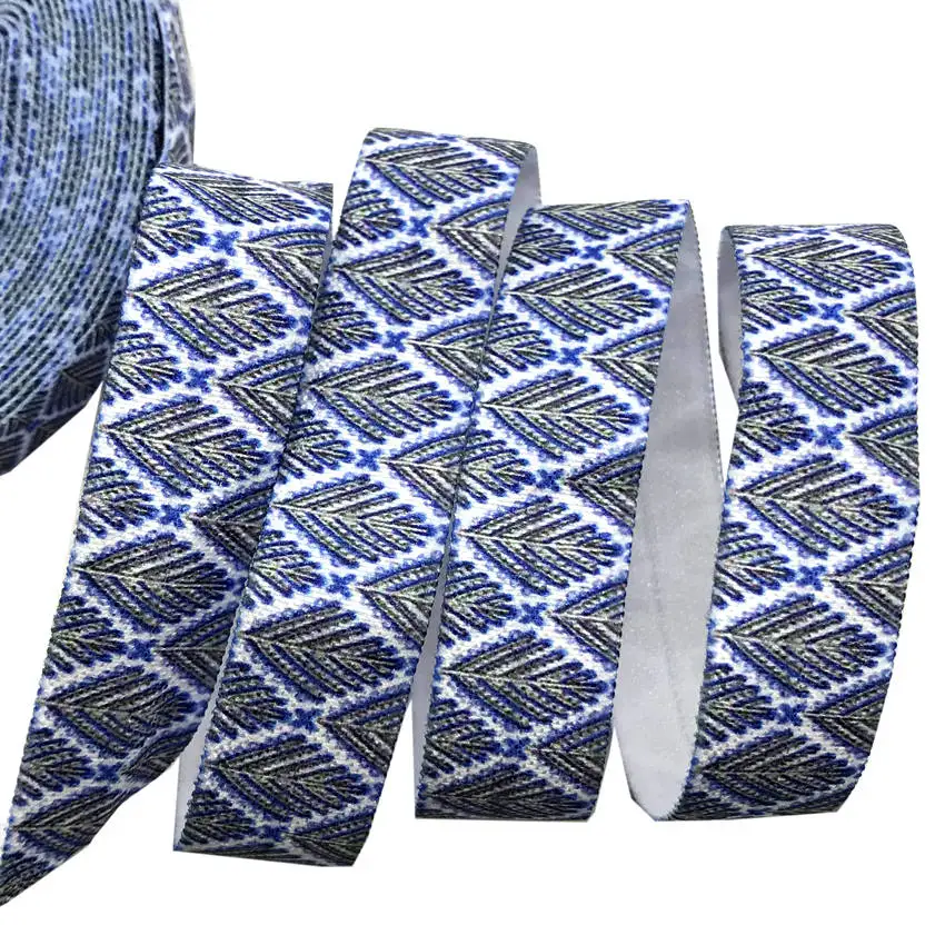 16 мм с ацтекским принтом в ромбы складывающиеся эластичные геометрические враг ленты 10 ярдов ручной работы галстук для волос повязка на голову Швейные аксессуары