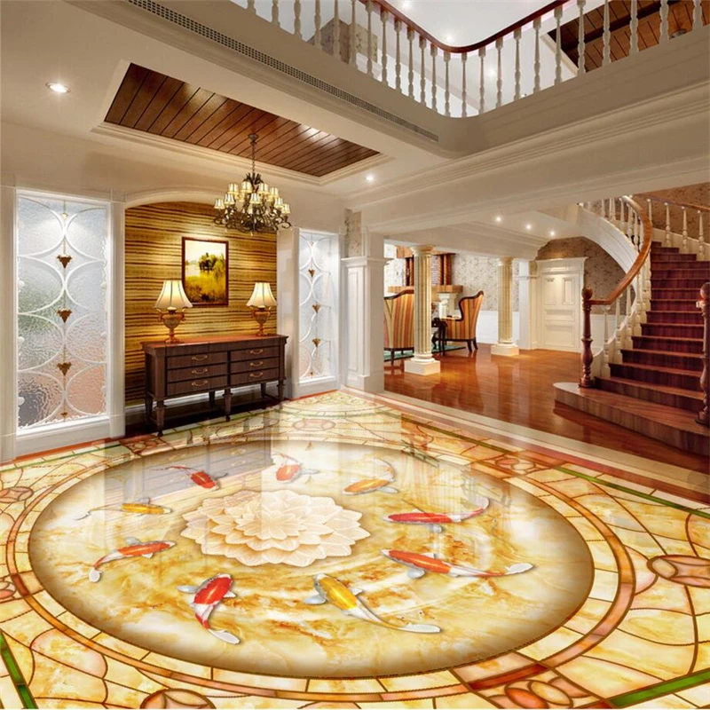 

beibehang Custom murals wallpapers ultra-high-definition European-style living room 3D floor self-adhesive floor tile painting