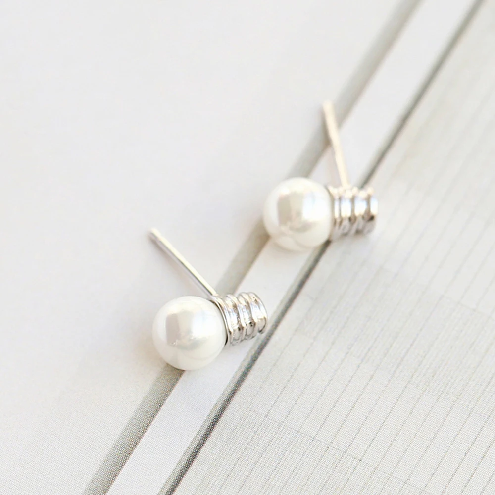 XIYANIKE 925 стерлингового серебра милая маленькая лампочка имитация жемчуга Серьги для женщин подарок новые серьги Модные ювелирные изделия VES6651