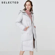 Отборный blackrock зимний женский пуховик на утином пуху с капюшоном из кроличьего меха чистый цвет длинный пуховик S | 418412551