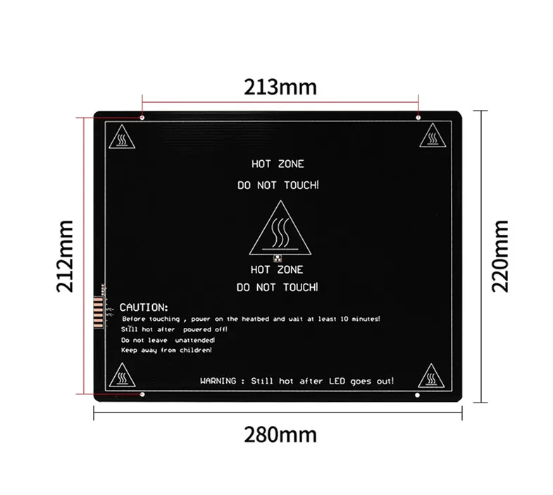 3D принтер горячей постели MK3 алюминиевой подложки 12 V отопление кровать 220x280x3 мм на платформе с рисунком новое обновление