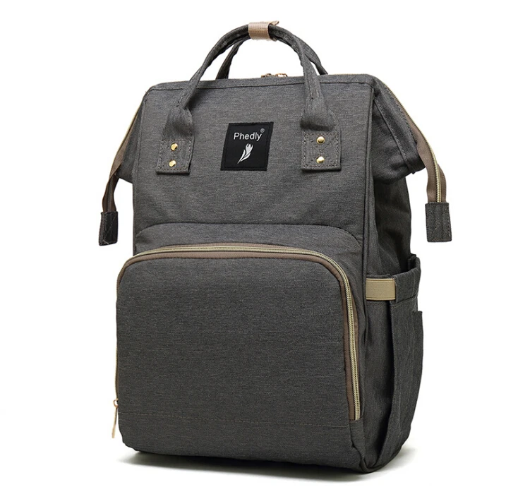 

Mother's backpack Large capacity linen waterproof mummy bag Portable travel baby bag