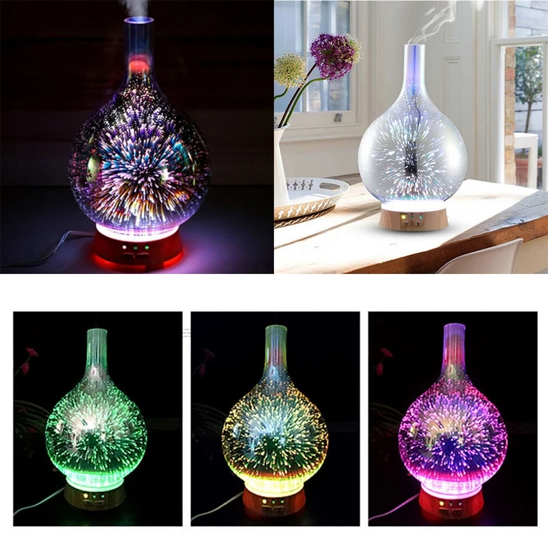 2019 New Fashion LED Light Essential Oil Mist Humidifier Ultrasonic Aroma Diffuser Aromatherapy