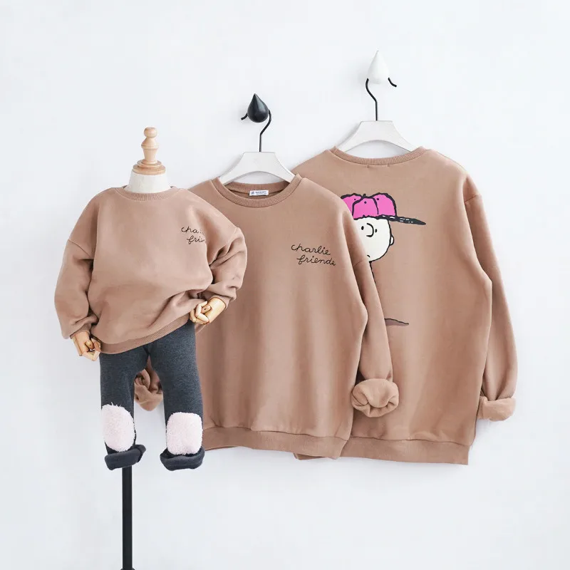 

New Family Look Letter Print Mother Father Daughter Clothes Matching Family Outfits Mother Daughter Father Baby Hoodies CA836