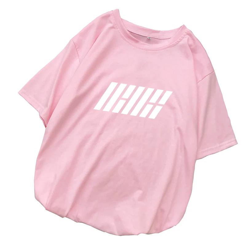 Kpop Tshirt Women Summer Korean IKON Letter Print Tee Shirt Femme Harajuku Casual Loose Tops Plus Size Streetwear Camiseta Mujer (5)