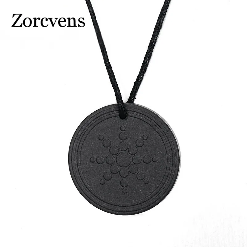ZORCVENS-collar con colgante de energía cuántica para hombre y mujer, piedra de Lava para el cuidado de la salud, 2000 ~ 3000 iones