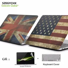 Чехол для ноутбука Флаг Великобритании, США для MacBook Air Pro retina 11,6 12 13 15,4 дюймов с сенсорной панелью для нового Pro 13 15 A1706 A1989 A1707
