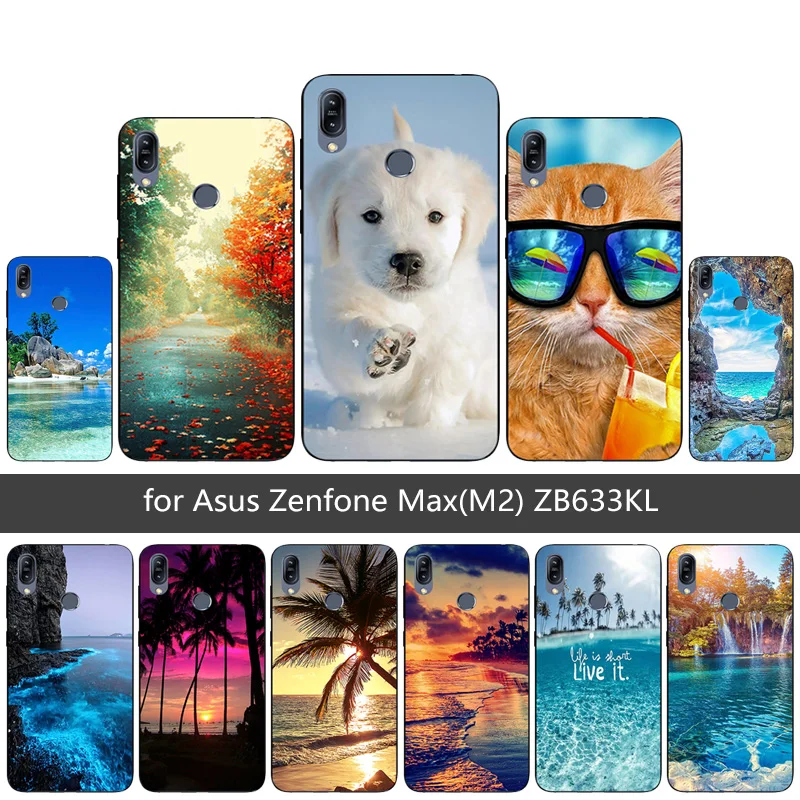Прозрачный ТПУ для Asus Zenfone Max M2 ZB633KL Scen печать 6 26 дюймов роскошный Силиконовый