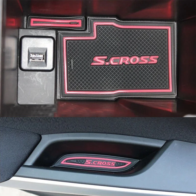Для 2014 2016 Suzuki SX4 S Крест с крест ворота слот площадку не скользит Кубок Коврики s