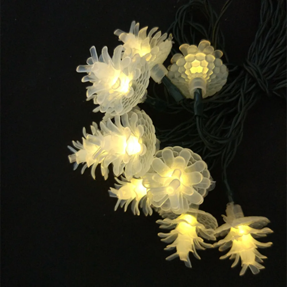 warm white solar pine corn lights 