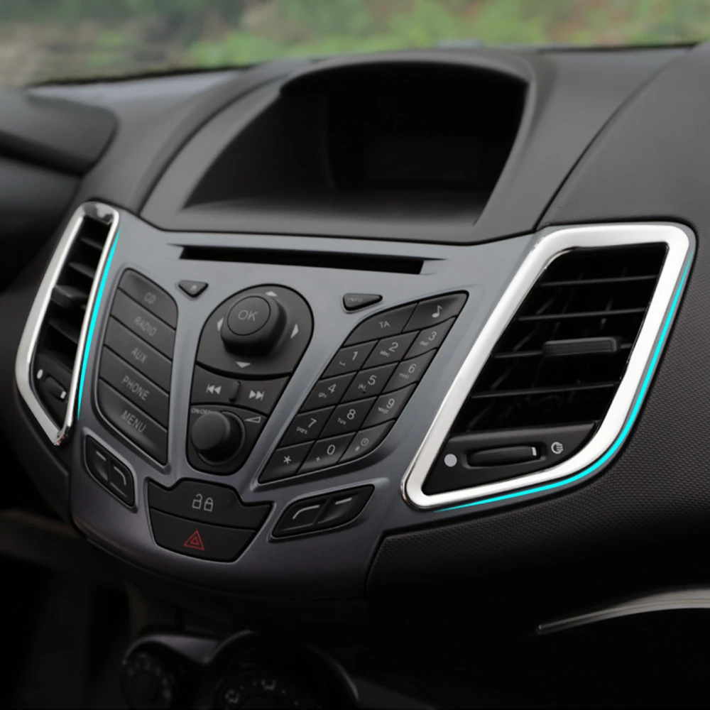 Nieuwe Ontwerp Bekleding Accessoires Rvs Interieur Outlet Decoratie Ring 2 Stks Set Voor Ford Fiesta 2010 2015 Interior Accessories For Ford Interior Accessoriesford Interior Trim Aliexpress
