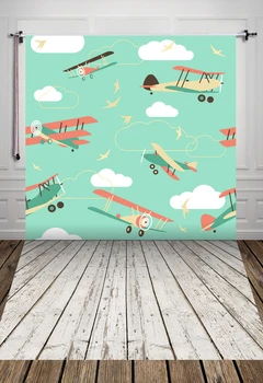 

5X7ft(1.5x2.2m) Cartoon photography backdrop studio newborn pet airplane photography background D-2731