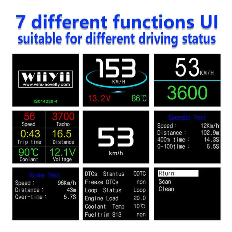 Цифровой Датчик OBD Head Up Hud Дисплей бортовой компьютер автомобиль скорость