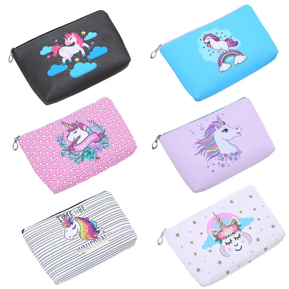 

2019 New Unicorn Coin Purse Children's Kawaii Mini PU Wallet Key Holder Cartoon Pattern Zipper Coin Pouch