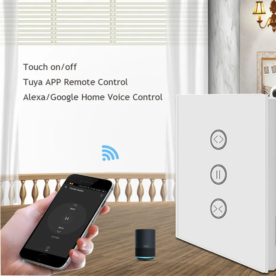 Dooya DT52S 75W Motor+4.5M or Less Track+UK Type WIFI Curtain Switch,Touch on/off,Tuya App WIFI Remote,Support Alexa/Google Home Dooya DT52S 75W Motor+4.5M or Less Track+UK Type WIFI Curtain Switch,Touch on/off,Tuya App WIFI Remote,Support Alexa/Google Home