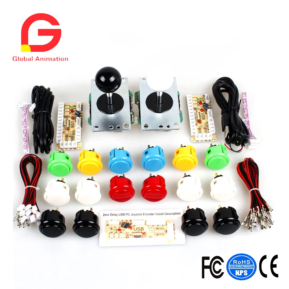 Classic 2 Player OEM Sanwa Arcade Video Games Kit DIY Bundle for PC Joystick Raspberry Pi RetroPie DIY Projects Mame Jamma Parts Classic 2 Player OEM Sanwa Arcade Video Games Kit DIY Bundle for PC Joystick Raspberry Pi RetroPie DIY Projects Mame Jamma Parts