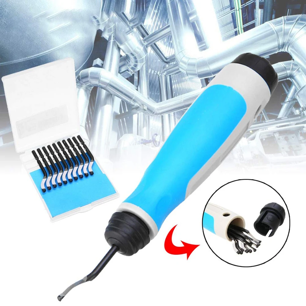 

Youool Handle Burr Metal Repair Deburring Tool Kit 10pc Bit Rotary Deburr Blades Remover Hand DeburRed for Wood Plastic