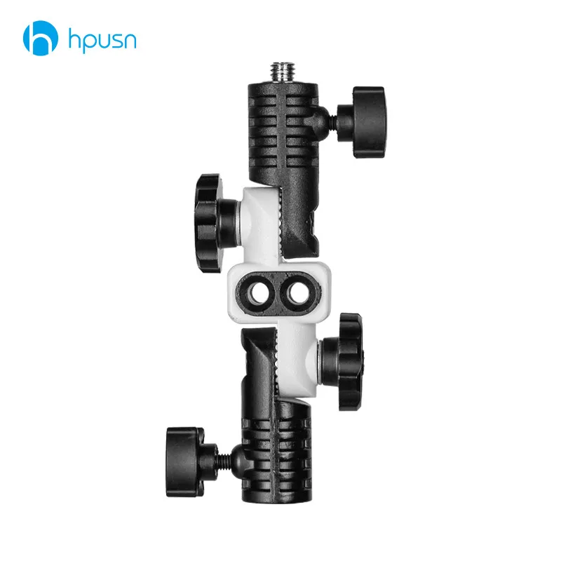 HPUSN N1 Universal Metal Cold Shoe Mount Flash Hot Shoe Adapter for Trigger Double Umbrella Holder Swivel Light Stand Bracket