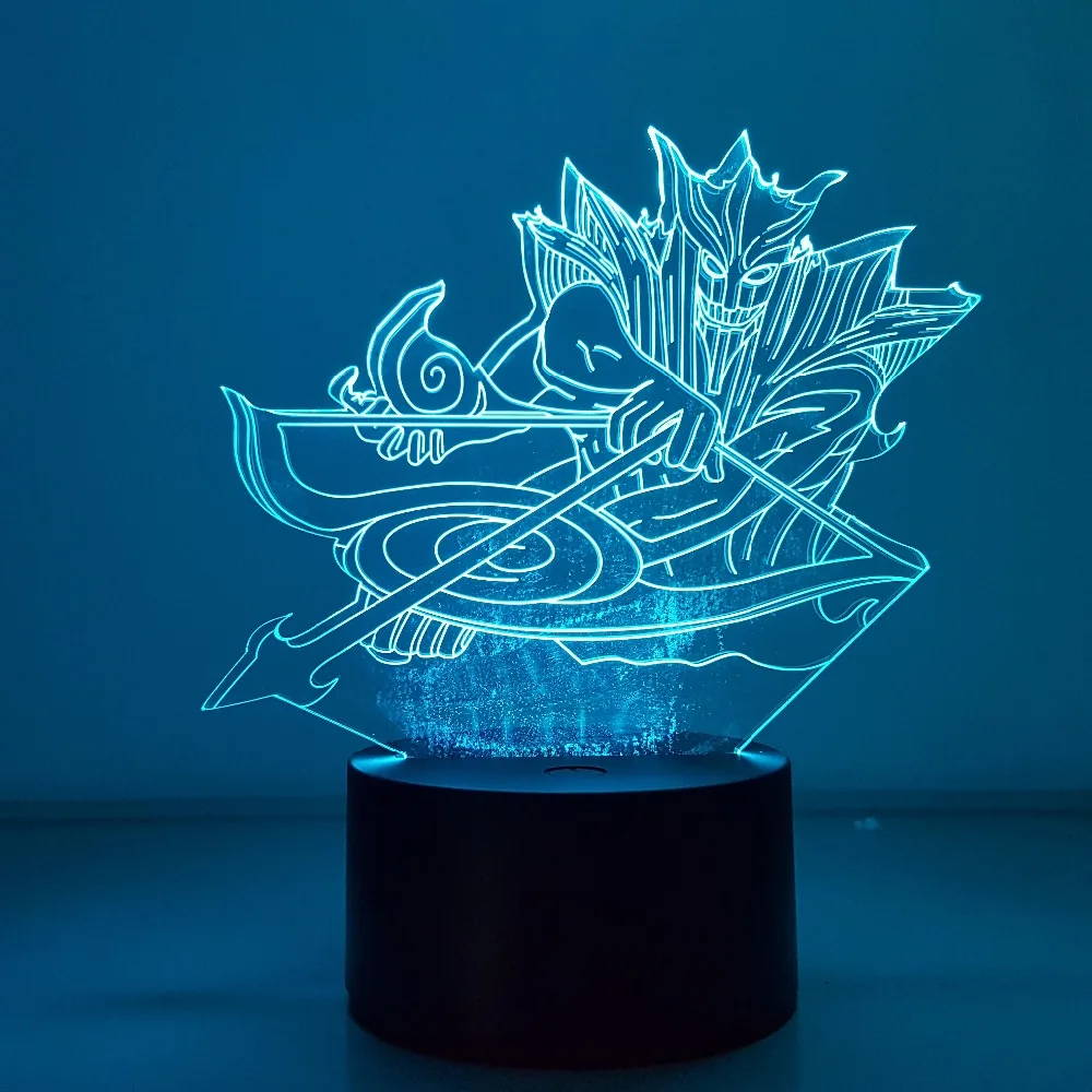 Наруто Саске Susanoo USB ночник 3D визуальная Иллюзия светодиодсветодиодный RGB