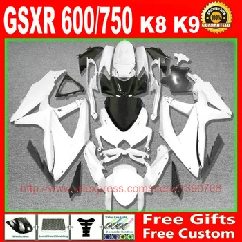 

High quality fairings set for SUZUKI 2008 2009 2010 GSXR600 GSXR750 white black fairing kit K8 08 09 10 GSX-R 600/750 TY10