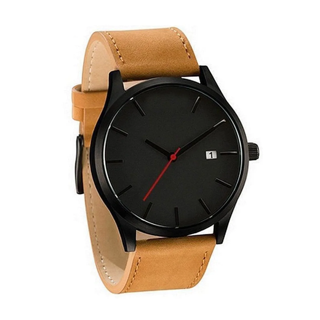 Shellhard Men's Watches Top Brand Casual Men Sport Wristwatch  2019 Man Quartz Watch Date Clock Male Faux Leather Watches