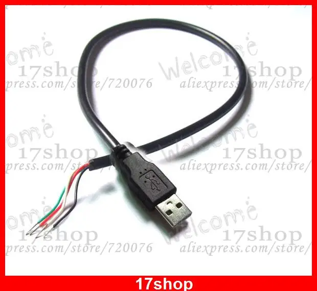 

50PCS 2.0 USB EXTENSION CABLE USB Male plug Cable Soldering DIY 30cm Length