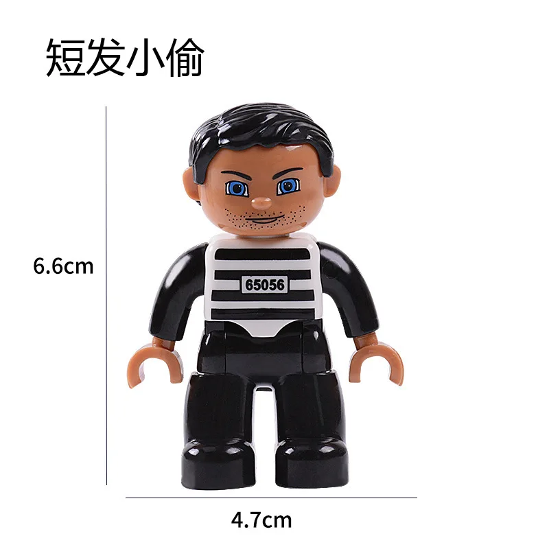 Big Size Action Figures City Princess Pirate Policemen Family Series  Building Blocks Compatible LegoINGS Duploes Education Toys for children (10)