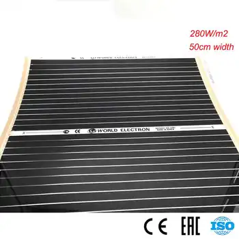 

10m2 50cm width Far Infrared 280W/m2 220v Higher Temperature Floor Heating Film Main for Warm Floor System