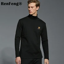 Мужские однотонные хлопковые трусы, нижнее белье, повседневный Топ, водолазка, теплые рубашки, тонкая мужская нижняя рубашка, нижняя рубашка, Мужская футболка